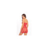 Robe motif cœur en résille rouge 